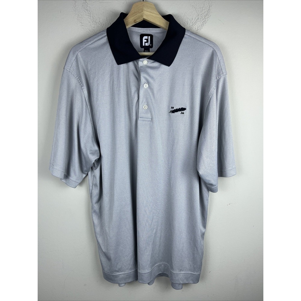 Footjoy Men's Large Black & Grey‎ Short Sleeve Polo